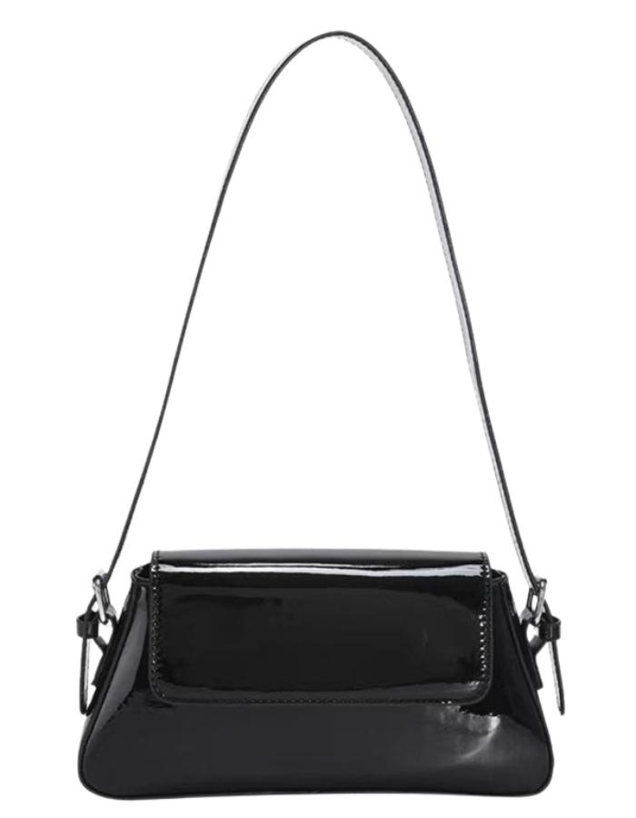 SHOPIQAT Fashion Patent Leather Ladies Baguette Texture Glossy Underarm Shoulder Bag - Premium from shopiqat - Just $9.450! Shop now at shopiqat